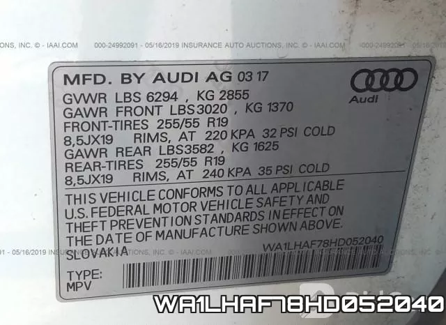 WA1LHAF78HD052040 фото 10