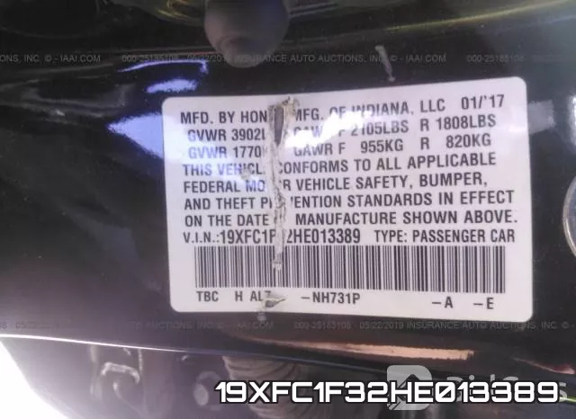 19XFC1F32HE013389 фото 10