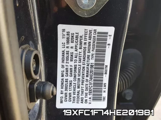 19XFC1F74HE201981 фото 2