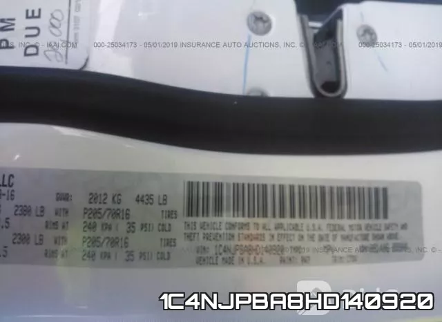 1C4NJPBA8HD140920 фото 10