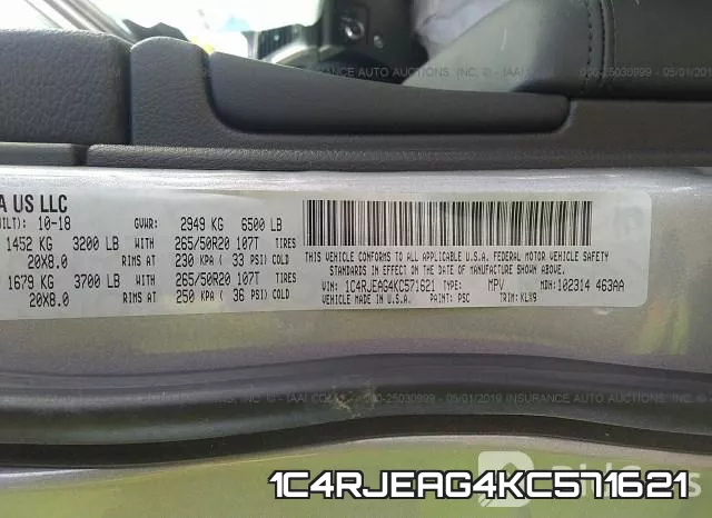 1C4RJEAG4KC571621 фото 10