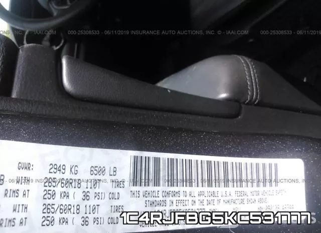 1C4RJFBG5KC531777 фото 10