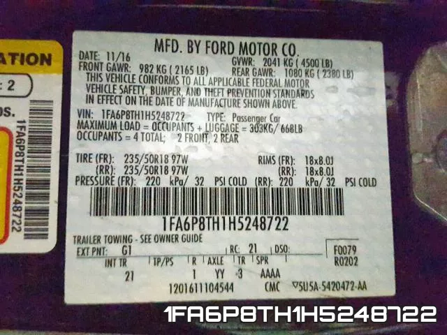 1FA6P8TH1H5248722 фото 2