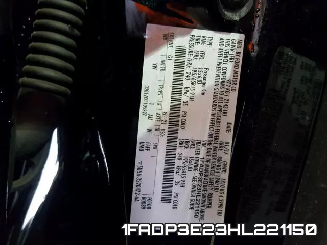 1FADP3E23HL221150 фото 2
