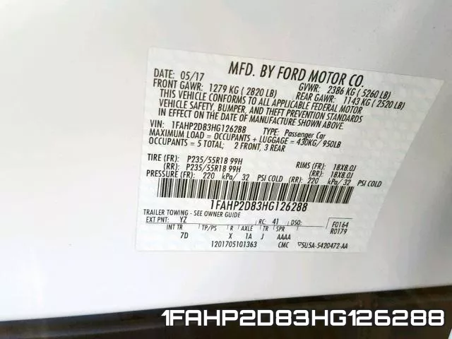 1FAHP2D83HG126288 фото 2