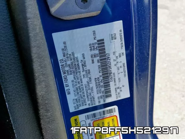 1FATP8FF5H5212917 фото 2
