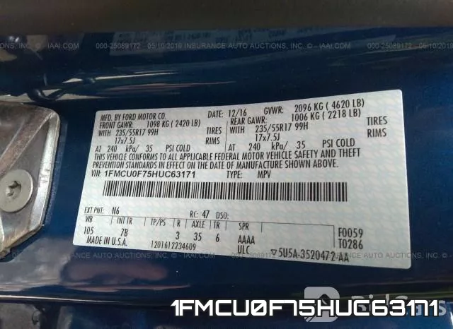 1FMCU0F75HUC63171 фото 10