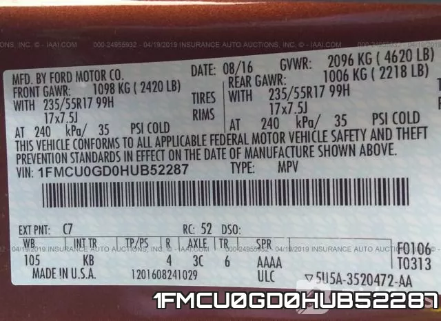 1FMCU0GD0HUB52287 фото 10