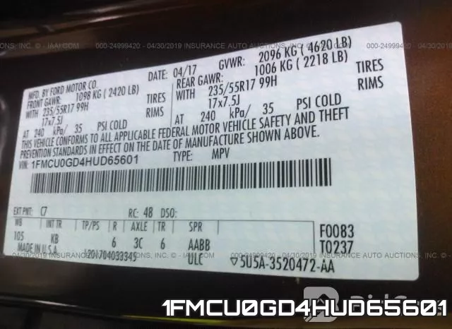1FMCU0GD4HUD65601 фото 10