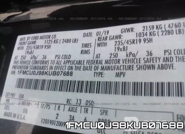 1FMCU0J98KUB07688 фото 10