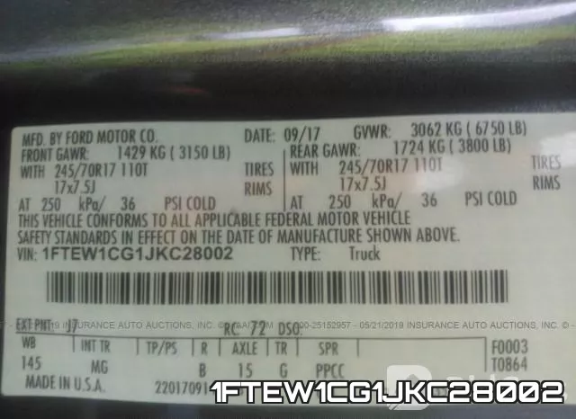 1FTEW1CG1JKC28002 фото 10