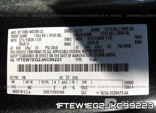 1FTEW1EG2JKC99223 фото 10