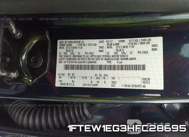 1FTEW1EG3HFC28695 фото 10