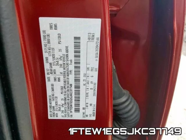 1FTEW1EG5JKC37749 фото 2