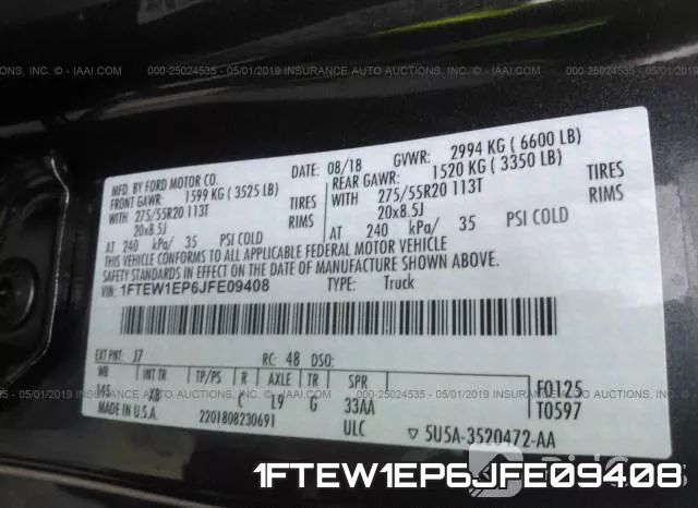 1FTEW1EP6JFE09408 фото 10