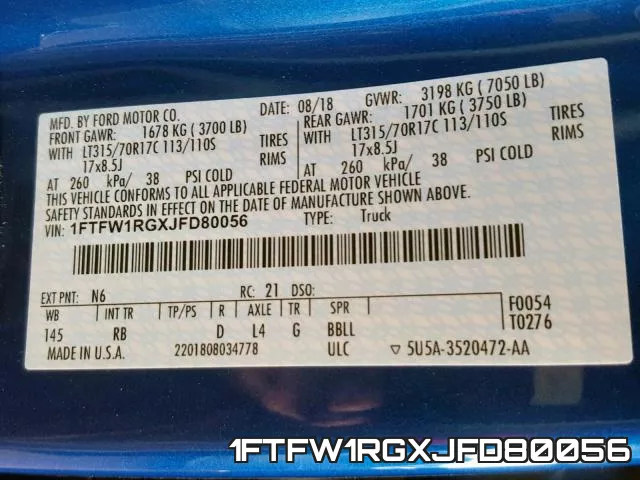 1FTFW1RGXJFD80056 фото 2