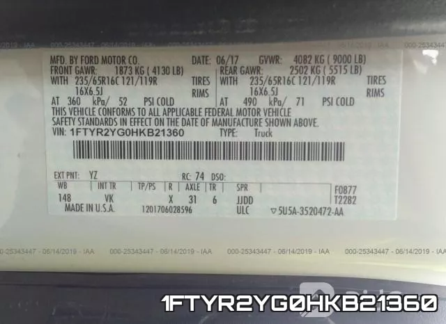 1FTYR2YG0HKB21360 фото 10