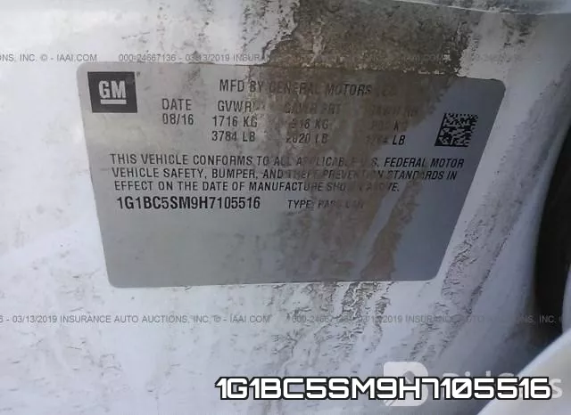 1G1BC5SM9H7105516 фото 9