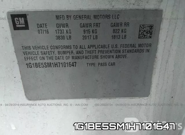 1G1BE5SM1H7101647 фото 10