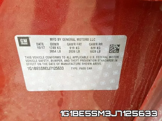 1G1BE5SM3J7125633 фото 2