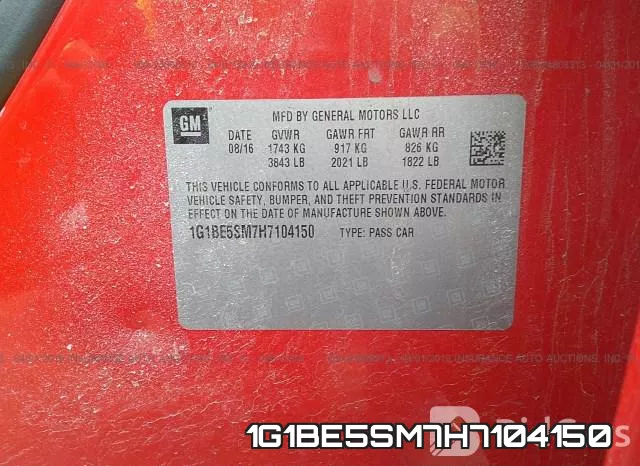 1G1BE5SM7H7104150 фото 10