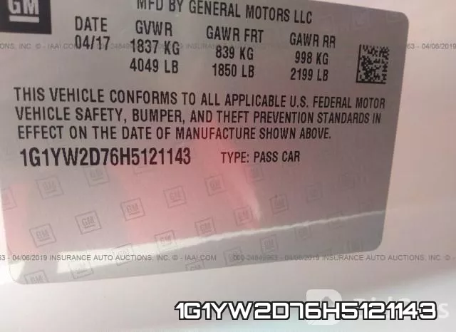 1G1YW2D76H5121143 фото 10