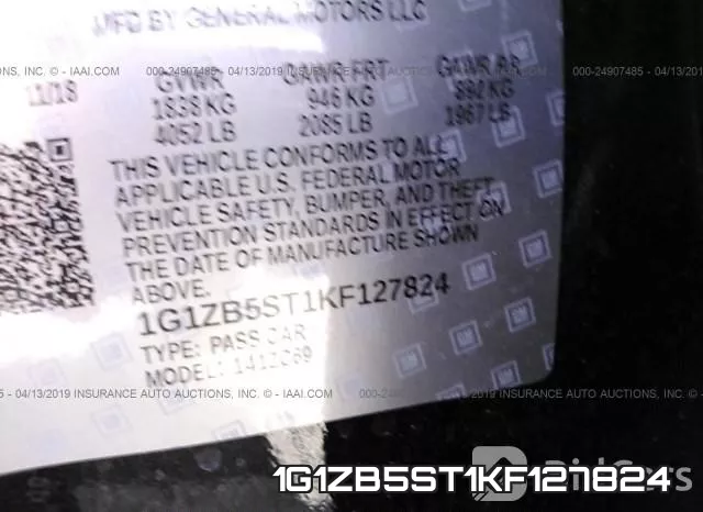 1G1ZB5ST1KF127824 фото 10