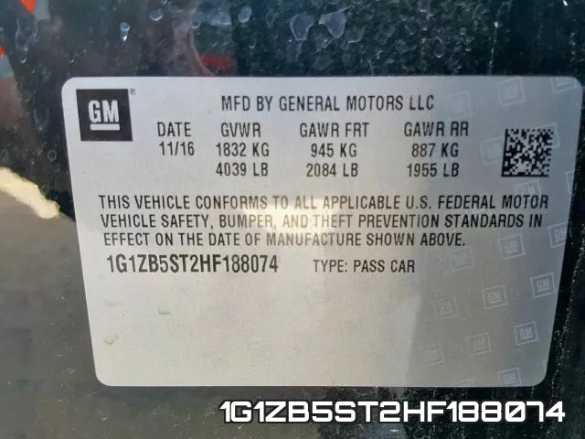 1G1ZB5ST2HF188074 фото 2