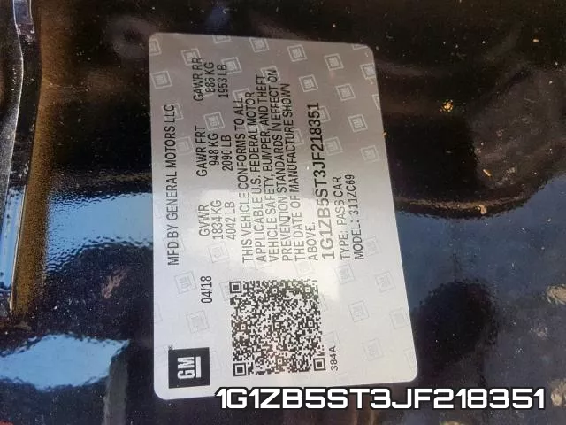 1G1ZB5ST3JF218351 фото 2