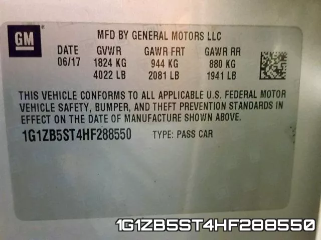 1G1ZB5ST4HF288550 фото 2