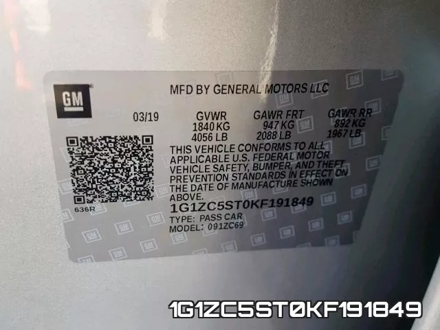 1G1ZC5ST0KF191849 фото 2