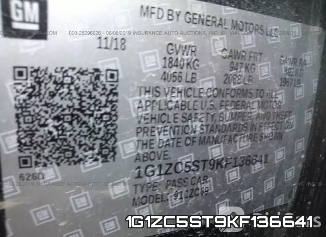 1G1ZC5ST9KF136641 фото 10