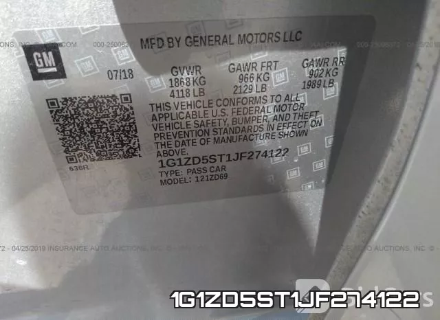1G1ZD5ST1JF274122 фото 10