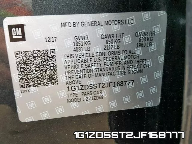 1G1ZD5ST2JF168777 фото 2