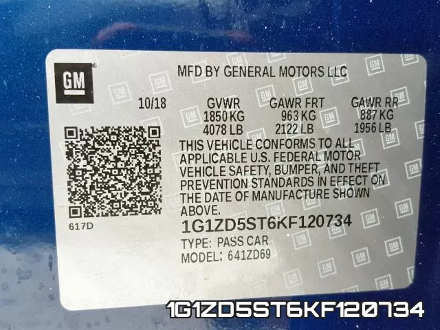 1G1ZD5ST6KF120734 фото 2