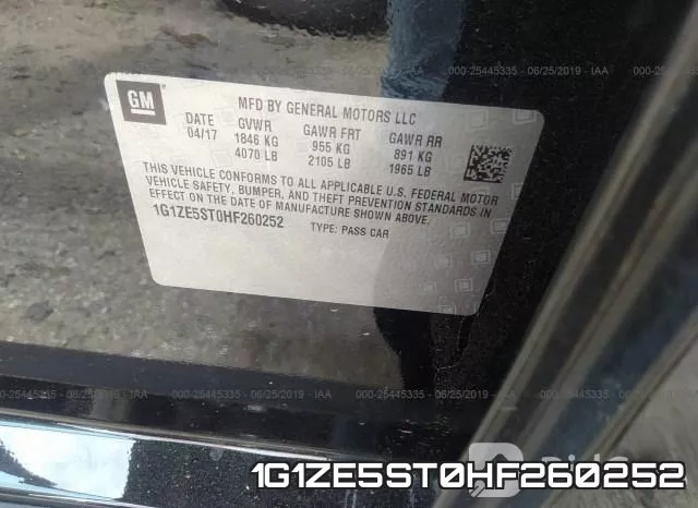 1G1ZE5ST0HF260252 фото 10