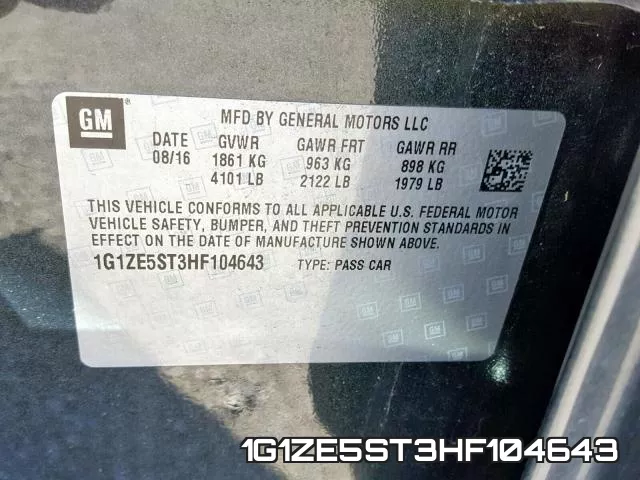 1G1ZE5ST3HF104643 фото 2