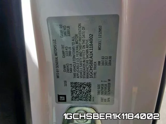 1GCHSBEA1K1184002 фото 2