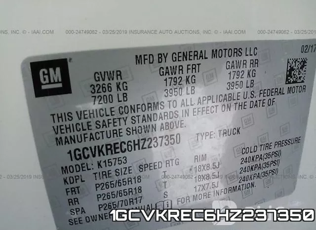 1GCVKREC6HZ237350 фото 10