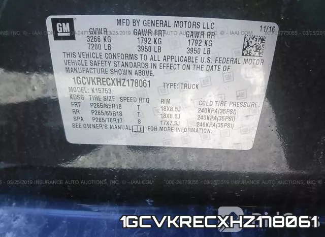 1GCVKRECXHZ178061 фото 10