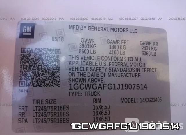 1GCWGAFG1J1907514 фото 9