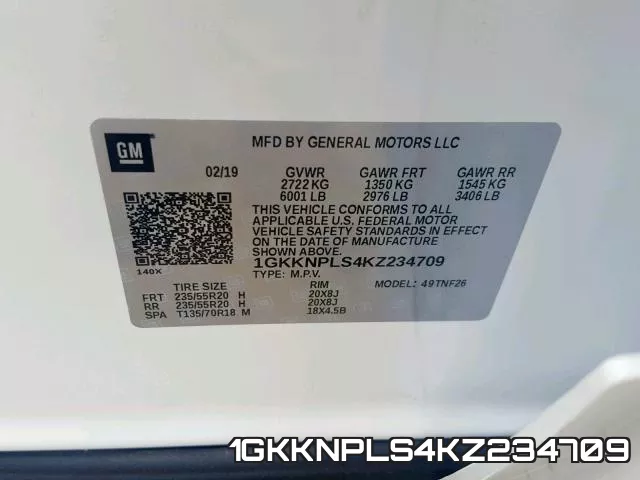 1GKKNPLS4KZ234709 фото 2