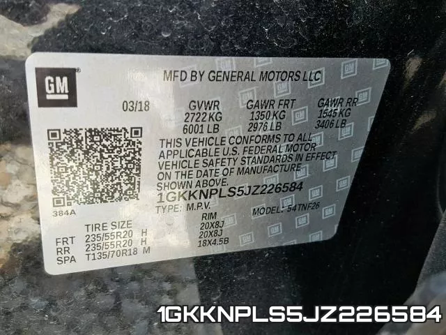 1GKKNPLS5JZ226584 фото 2