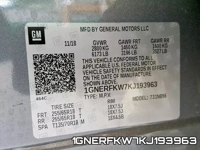 1GNERFKW7KJ193963 фото 2