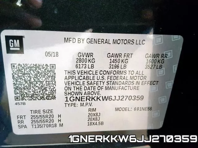 1GNERKKW6JJ270359 фото 2