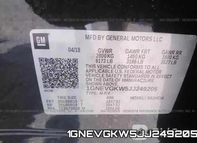 1GNEVGKW5JJ249205 фото 10