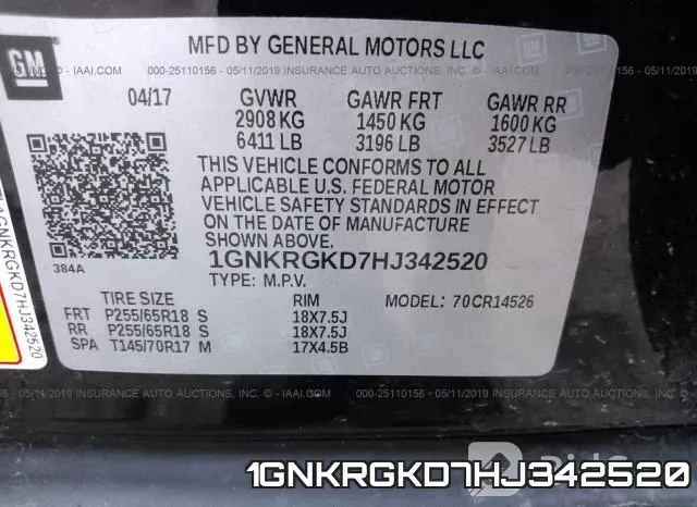 1GNKRGKD7HJ342520 фото 10