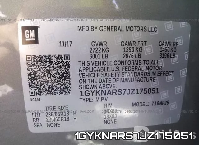 1GYKNARS7JZ175051 фото 10
