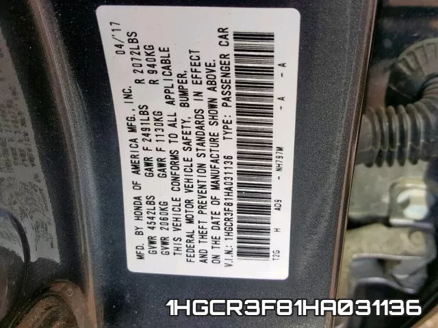 1HGCR3F81HA031136 фото 2