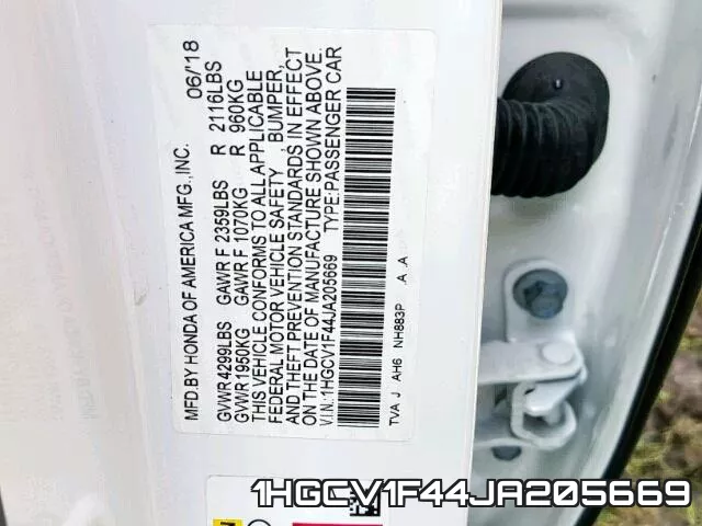 1HGCV1F44JA205669 фото 2